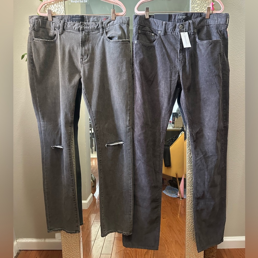 Bundle of 2: NWT Mens Banana Republic Slim Fit Pants & John Varvatos Bowery Jean